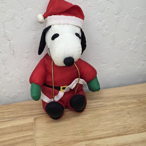 Vintage Snoopy Peanuts Nylon Christmas Plush Set of 2 7in. - Picture 7 of 8